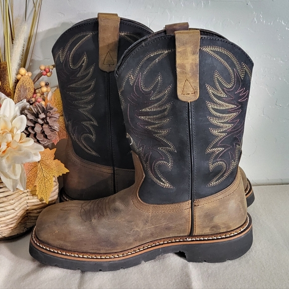 Thorogood Men's NWOT Western 11" Square Toe Waterproof Leather Boots Size 9 EE - Picture 8 of 13